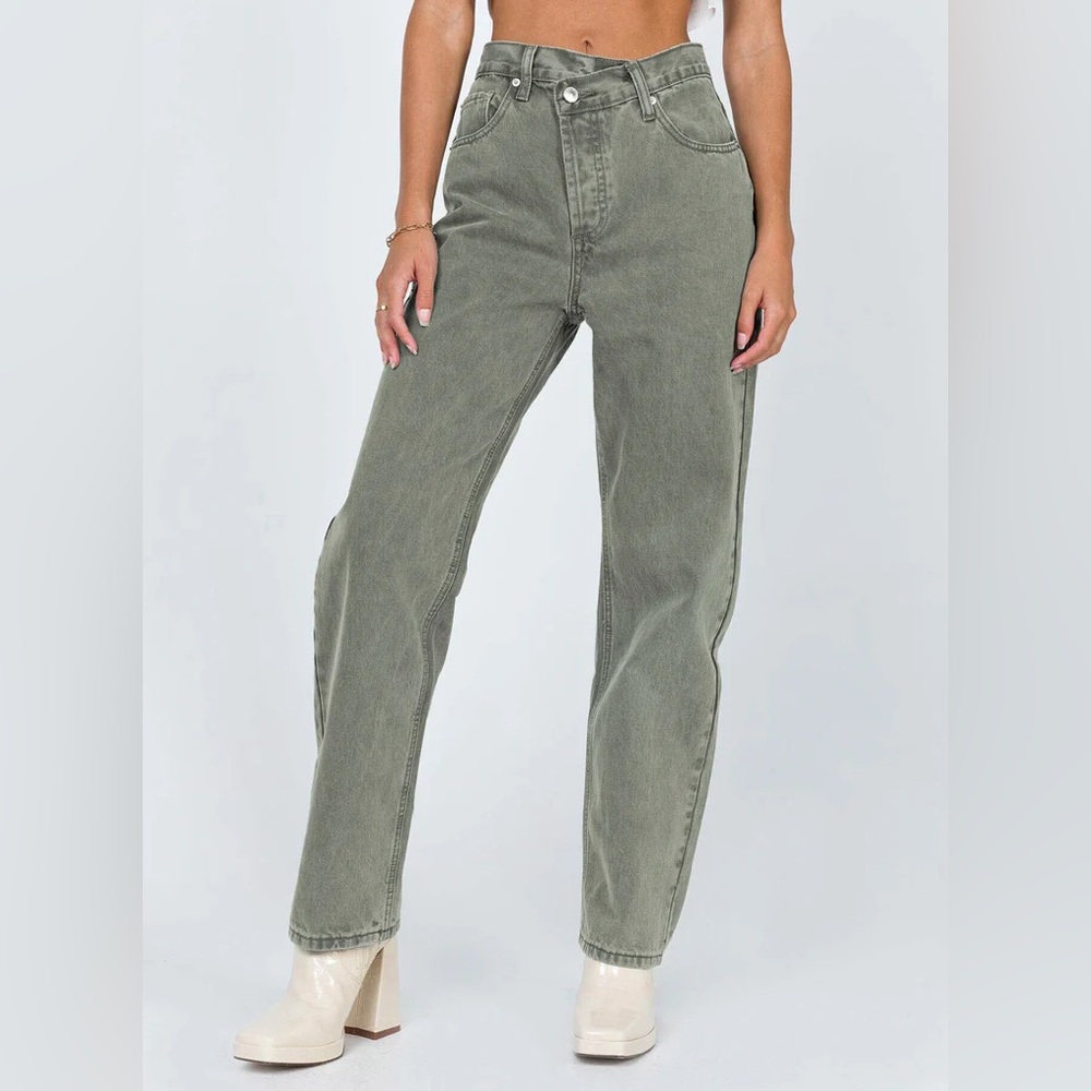 Princess Polly HOLLY ASYMMETRIC STRAIGHT LEG JEAN